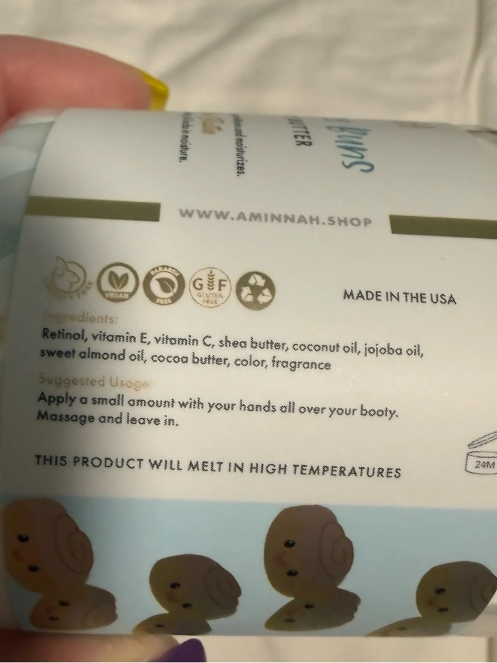 AMINNA Nice Buns “Whipped Booty Butter”! New!
